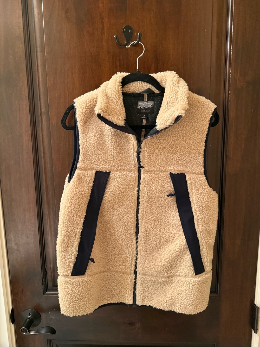 NWT Men’s J.Crew - Sherpa Vest with Navy Trim